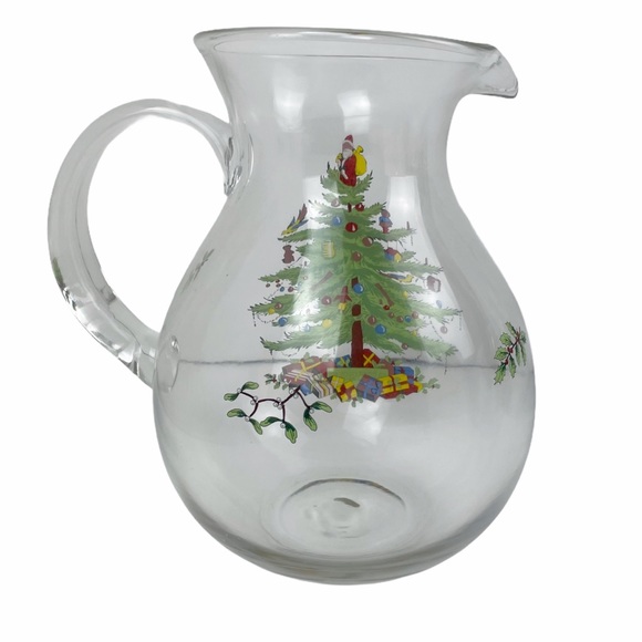 Spode Christmas Tree Holiday Glass 96 oz. Pitcher - Picture 3 of 5
